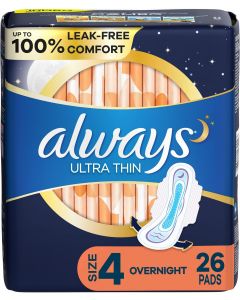 Always Ultra Thin Pads for Women 26 Count, Bundle of 4