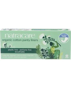 natracare Ultra Thin Organic Cotton Panty Liner Cotton, Bundle of 3