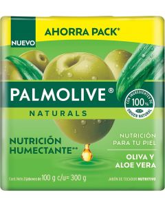 Palmolive Naturals Jabón de Tocador Palmolive Naturals Aloe y Oliva, Bundle of 3