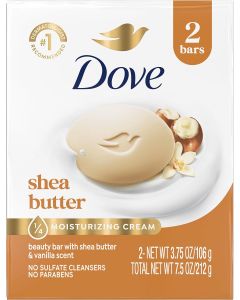 Dove Beauty Bar Gentle Skin Cleanser 2 Bars Shea Butter Moisturizing for Gentle Soft Skin Care More, Bundle of 3