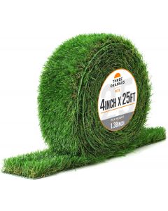 THREE ORANGES 4 Inch x 25 Ft Artificial Grass Roll 4 Inch, 25 Ft