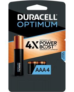 DURACELL Optimum AAA Batteries with 4x Power Boost Ingredients Pack of 1, 4 Count, Bundle of 3