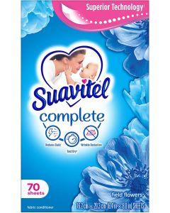 Suavitel Complete Fabric Softener Dryer Sheets 70 count, Bundle of 7