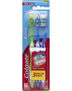 Colgate Extra Clean Full Head Toothbrush Pack of 1, 3 Count, Bundle of 6