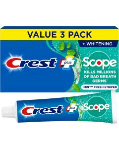 Crest + Scope Whitening Toothpaste - Pack of Pack of 3, 5.4 Oz, Bundle of 3