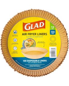 Glad Air Fryer Liners with Raised Walls 100 Count, 7.9 In, Bundle of 3