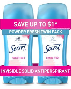 Secret Anti-Perspirant Deodorant Invisible Solid Powder Fresh Twin Pack 5.20 5.20 oz, Bundle of 3