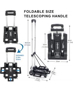 ZHJINGYU Folding Hand Truck Aluminum Trolley Aluminum Foldable