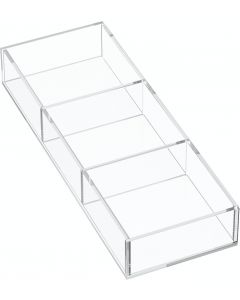 HIIMIEI 3 Section Acrylic Drawer Organizer Tray, Bundle of 2