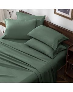 Horbaunal Green King Size Sheet Set 6 Piece, 16 Inch, Bundle of 2