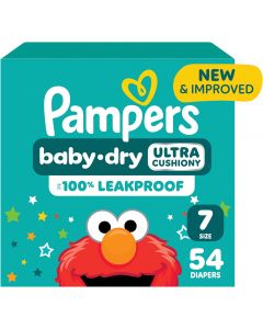 Pampers Baby Dry Ultra Cushiony Diapers 54 Count, 50 lbs