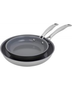 Henckels Clad H3 8 inch &amp; 10 inch Ceramic Frying Pan Set Ceramic Oven Safe 8 inch, 10 inch