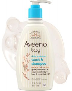 Aveeno Baby Daily Moisture Wash &amp; Shampoo, Bundle of 3