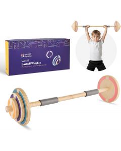 Special Supplies Kids Wooden Workout Play Weights Set Wood, Bundle of 2