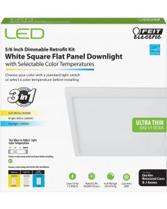 Feit Electric LED Square Flat Panel Downlight Electric 6 inch, Bundle of 2