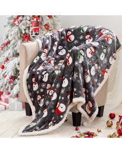 Touchat Sherpa Christmas Throw Blanket Microfiber, Bundle of 2