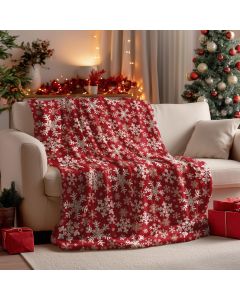 Horaldaily Christmas Red Snowflake Flannel Throw Blanket 50x60 50x60, Bundle of 2