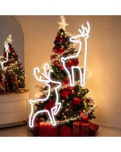 Gerrii 2pack Christmas Reindeer Neon Sign Dimmable LED Deer 2pack
