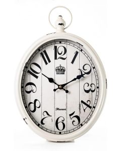 Musaoz Oval Wall Clock Metal 16 inch Large Battery Metal 16 inch