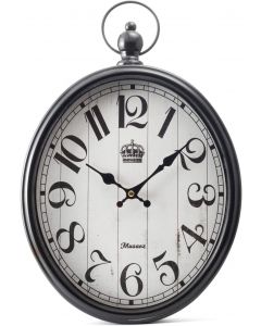 Musaoz Oval Large Wall Clock Silent Non-Ticking Metal Battery Metal 16 inch, 16inches