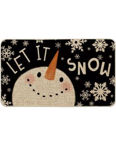Artoid Mode Let It Snow Snowman Christmas Decorative Doormat Black 29 Inch, 17 x 29 Inch, Bundle of 2