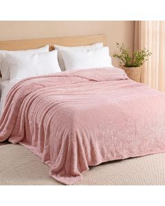 Exclusivo Mezcla Fuzzy Plush Fleece Bed Blanket Queen, Bundle of 2