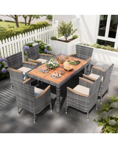Shintenchi 7 PCS Wicker Patio Dining Set