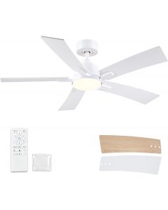 Realmate 46 Inch White Ceiling Fans with 46 Inch