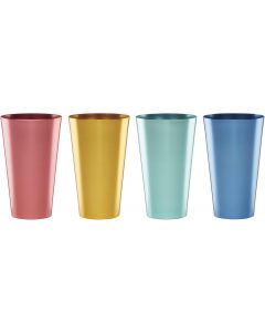 CAMBRIDGE EWMT03MTCB1BM 16 Oz Multicolor All-Purpose Cups Set Of 4, 16 Oz, Bundle of 2
