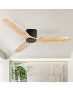 OUATER 52 Inch Natural Wood Ceiling Fan No Wood 52 Inch