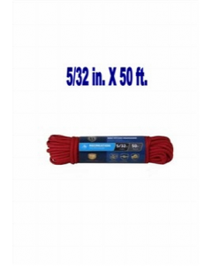 Red 5/32 in. X 50 ft. Diamond Braided Nylon Rope (Each)