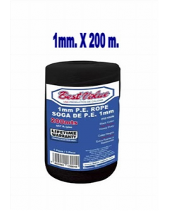 Black 1 mm. X 200 m. Polyethylene Rope (Each)
