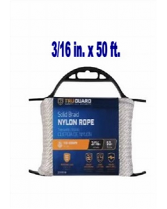 White 3/16 in. X 100 ft. Twisted Braided Nylon Rope (Each)