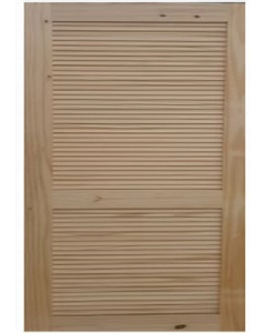 28 in. X 80 in. Pinew Finish Louvre 2 Panel Door (Each)