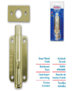 4 in. Brass Door Bolt (Each)