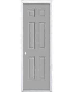 36 in. X 80 in. White Finish Metal 6 Panel Door (Each)
