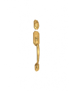 Brass Plated Single Cylinder Decorative Enrty Door Lockset C189020D (Each)