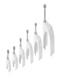 10mm White Round Cable Clip (20 pack) (48274) (Each)