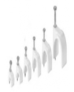 12mm White Round Cable Clip (20 pack) (48275) (Each)