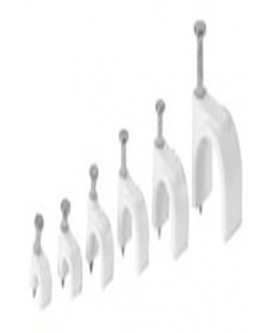 16mm White Round Cable Clip (20 pack) (48276) (Each)