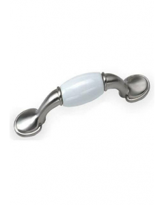 3 in. White/Satin Chrome Pull (Each)