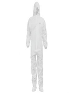 White Large Hooded Disposable Coverall (Each)