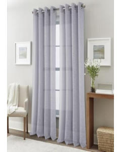 90 in. Silver Finish Grommet Window Curtain (Each)
