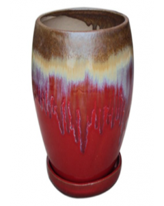 7&quot; Red Ceramic Planter (Each)