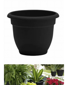 16 in. Black Planter (Each)