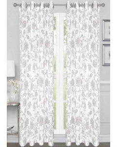 LOTUS PRINTED LINEN GROMMET-54&quot;x84&quot;-LIGHT GREY (Each)