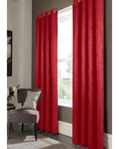 90&quot; Red Embossed Lina Blackout Gromment Panel Curtain (Each)