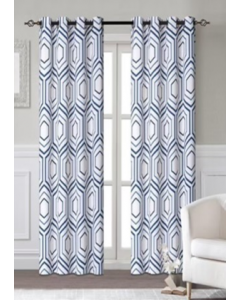 84 in. Royal Blue Grommet Window Curtain (Each)