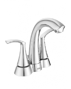 4 in. Chrome Finish Washerless Double Handle Lavatory Faucet (Each)