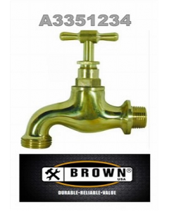 1/2 in. Metal Brass Finish Hose Bib (Each)
